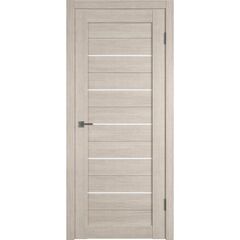 Купить Межкомнатная дверь экошпон Atum X5 Cappuccino стекло White Cloud