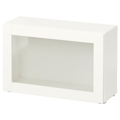 Стеллаж со стеклянной дверцей IKEA BESTA (БЕСТО), Белый, Стекло, 60x22x38 см