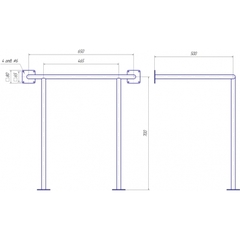 Поручень под раковину с упорами в пол