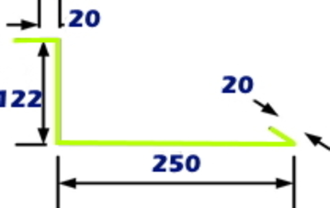 Планка примыкания нижняя 250х122х2000 мм