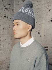 Шапка Alpha Industries Essential Pom Beanie Medium Charcoal Heather (Серая)