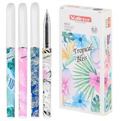 
          Ручка гелевая, Yulin, чёрные чернила, серия "Tropical bliss", 4 цвета корпуса, 12 шт