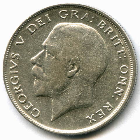 1/2 кроны 1921 Англия (Георг V) VF-XF серебро