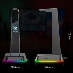 Подставка для наушников с RGB подсветкой и USB выходами