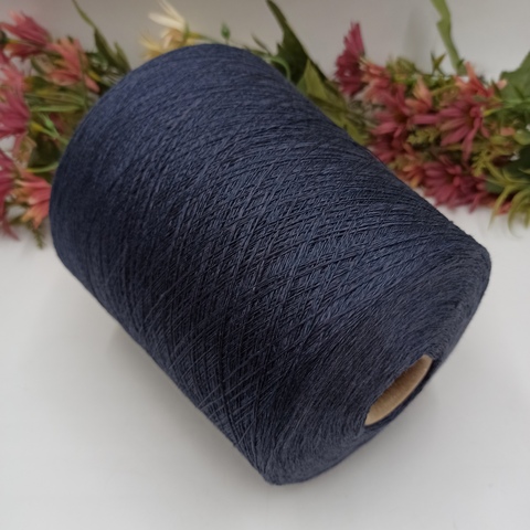 Flamme Selin лен с шелком в фактуре фламе 13 Темно-синий