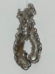 Жеода агата (серьги из серебра)