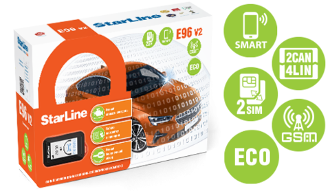 Автосигнализация StarLine E96 v2 BT ECO 2CAN+4LIN 2SIM GSM