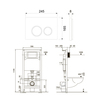 TECE S401103 TECEspring комплект 4 в 1 Застенный модуль,панель смыва с круглыми кнопками, белый глянцевый/ободок хром