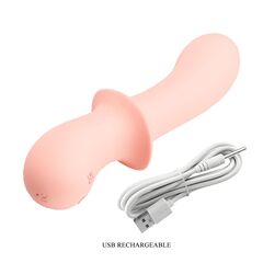 Персиковый вибростимулятор Abigal - 16 см. - 