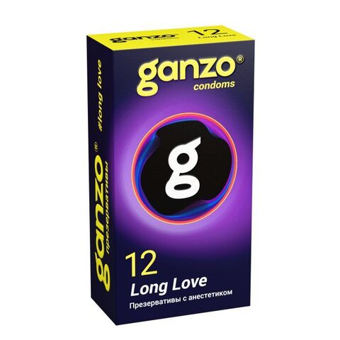 Презервативы с анестетиком для продления удовольствия Ganzo Long Love - 12 шт. - Ganzo Ganzo Long Love №12