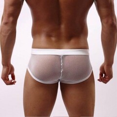 Плавки мужские белые  в сетку (размер S)