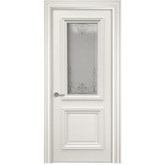 Купить Межкомнатная дверь эмаль Шервуд 2 Багет RAL 9010 остеклённая 1