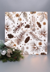 Пакет подарочный L квадратный, НГ Ёлки, 37*37*18 см (Д*В*Ш), 1 шт.