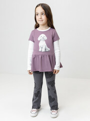 туника  для девочки  КР 302881/лиловый 3220 к649