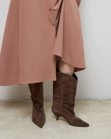 Полусапоги из натуральной замши шоколад