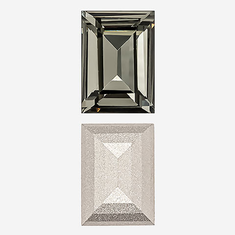 Кристалл Прямоугольник (Step Cut Fancy Stone), оттенок "Черный Бриллиант"/"Black Diamond", 18*13мм