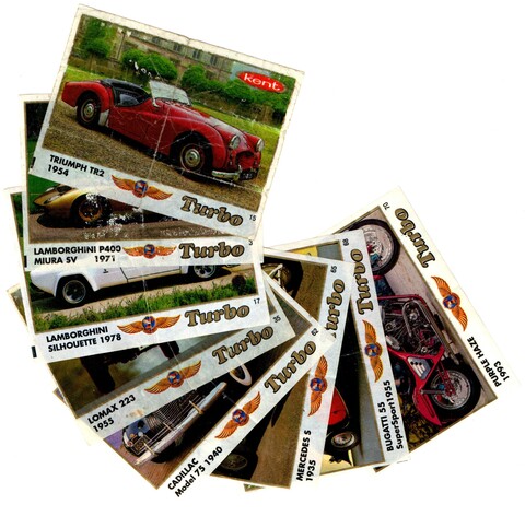 Вкладыши от жвачки Turbo Classic - Турбо Классик без надписи Classic. 8 штук без повторов. Серия 1 - 70