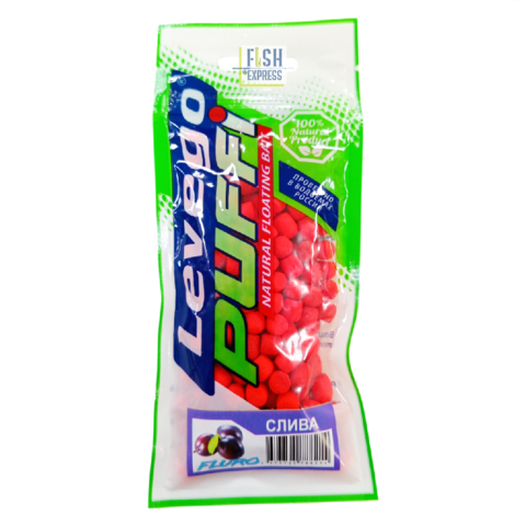 Воздушное тесто Levego Puffi КЛУБНИКА 15гр, цвет Fluo красный UV, размер mini (4-6мм) заказ от 5 шт.