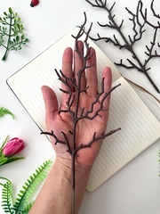 Ветка искусственная, коряга, дерево искусственное, зимний или осенний декор, коричневые, 34,5 см, набор 10 штук.