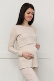 Пижама для беременных и кормящих 09991 бежевый