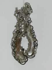 Жеода агата (серьги из серебра)