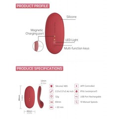 Вибратор Magic Motion NYX, красный