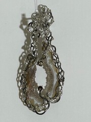 Жеода агата (серьги из серебра)