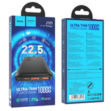 Внешний аккумулятор 10000 mAh с 2 USB + Type-C Hoco J101 с быстрой зарядкой 22.5W (Черный)