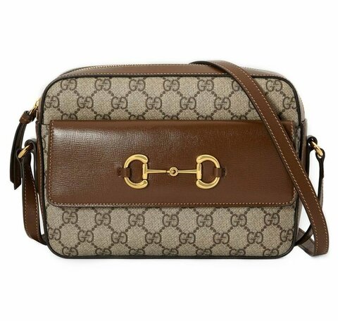 Маленькая сумка на плечо Gucci Horsebit 1955 коричневый