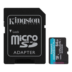 Карта памяти Kingston Canvas Go! Plus microSDXC UHS-I Cl10 +ад, SDCG3/64Gb