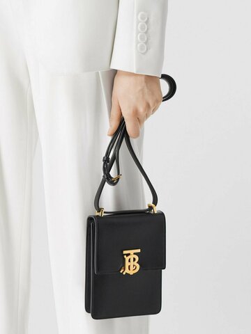 Кожаная сумка Burberry Robin черный