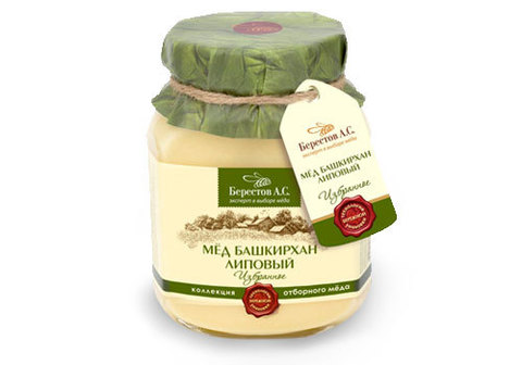 Мед Башкирхан липовый "Берестов", 500г