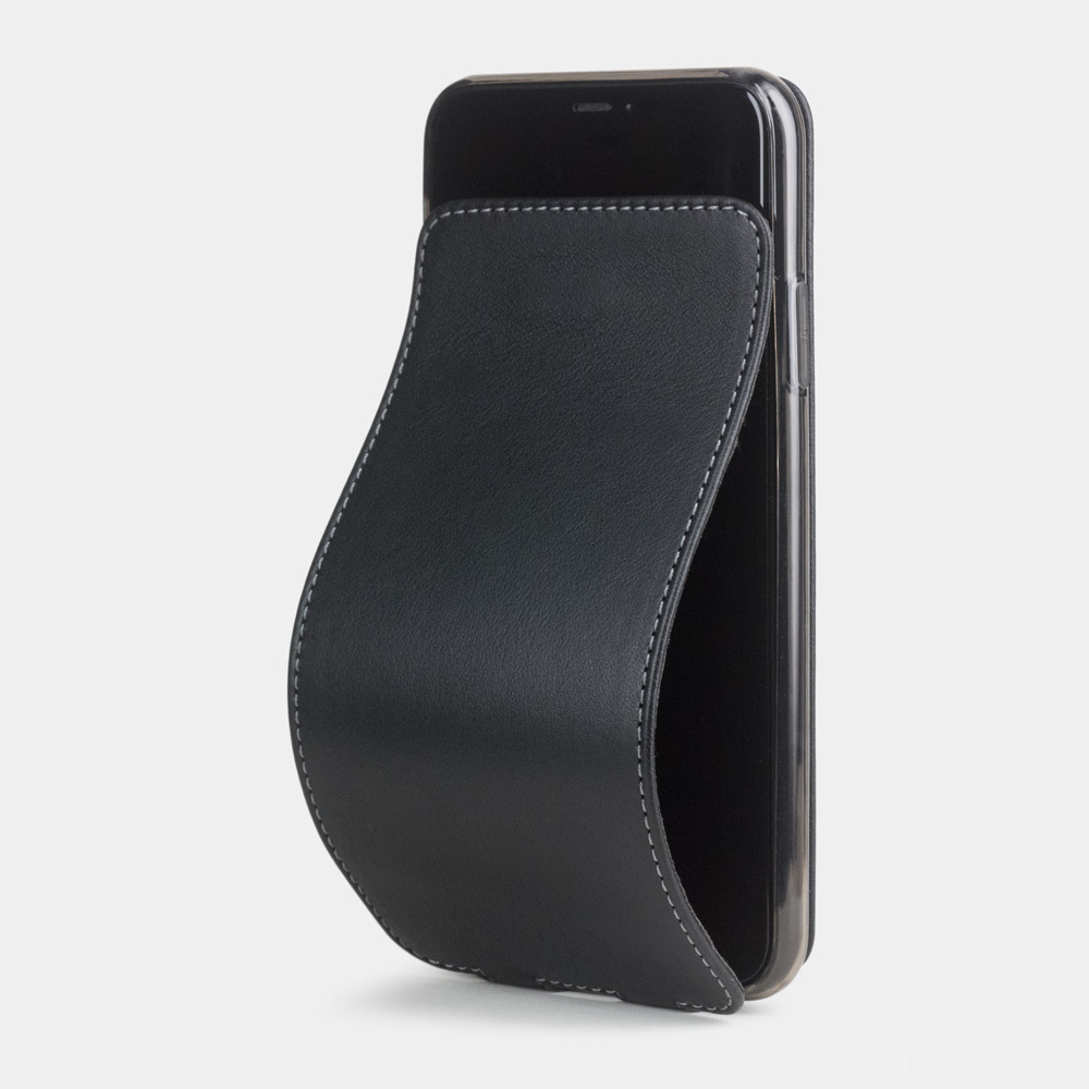 Чехол для iPhone 11 Pro Max из натуральной кожи теленка, черного цвета