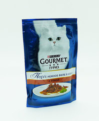Gourmet Перл пауч для взрослых кошек кусочки в подливке (утка) 85 г