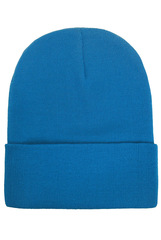 Шапка с подворотом бирюзовая