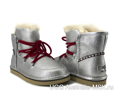 UGG & Jimmy Choo Lodge Mini Leather Silver