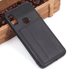 Чехол с карманом под пластиковые карты для Xiaomi Mi A2 Lite (чёрный)