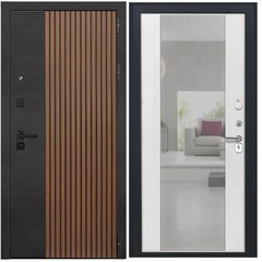 Купить Входная дверь L 48 - Алиса ПВХ ясень белый с зеркалом