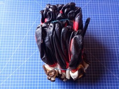 ЗУБР х2 ЗАЩИТА, L-XL, х/б перчатки с двойным латексным обливом, повышенной износостойкости, 13 класс, 10 пар (11459-K10)