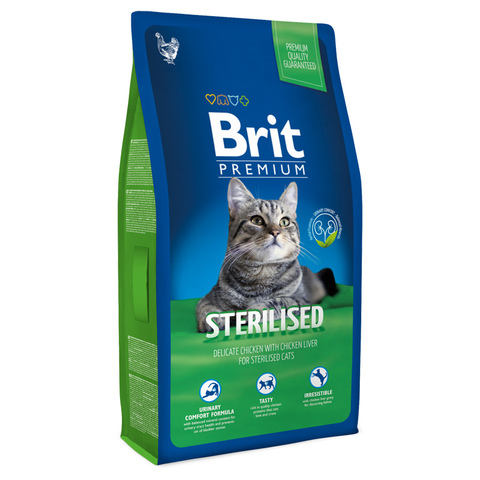 Brit Premium Cat Sterilised сухой корм для стерилизованных кошек (курица и куриная печень) 1,5кг