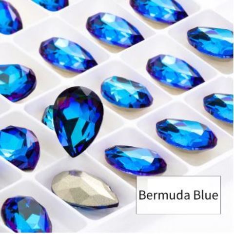 Кристалл премиум, цвет Bermuda Blue, размер 10х14 мм