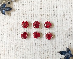 Стразы пришивные стекло в оправе, d 1 см.