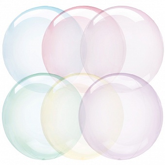 Шар (18''/46 см) Deco Bubble, Ассорти, Кристалл (Выбор цвета не предоставляется) 1 шт