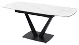 фото 9 Стол ALATRI 120 MATT WHITE MARBLE SOLID CERAMIC / BLACK, DISAUR на profcook.ru