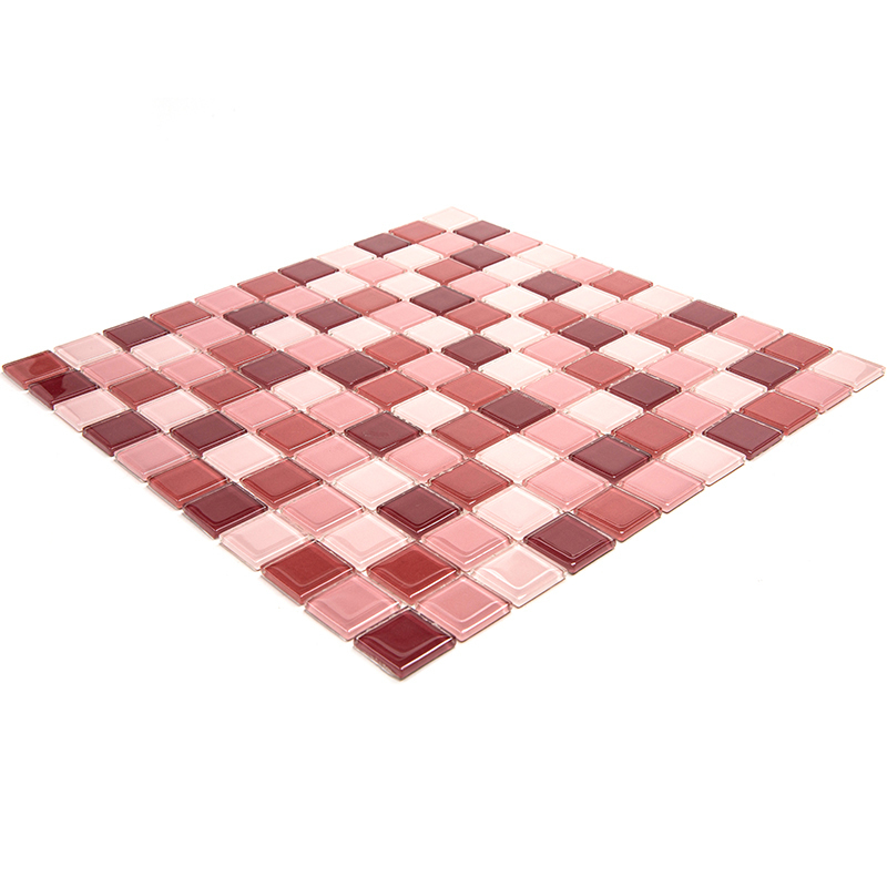 CPM-05 Стеклянная мозаичная плитка Natural Color palette розовый квадрат глянцевый