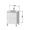 Duravit L-Cube Тумба напольная под раковину # 234463, 2 ящика, 704x620x481мм, цвет White High Gloss LC659502222