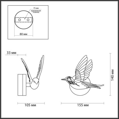 Настенный светодиодный светильник Odeon Light COLOMBELLA 4341/3WL