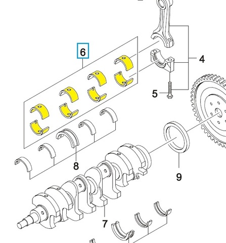 ВКЛАДЫШИ ШАТУННЫЕ 0,25 LANOS, NEXIA, CHANCE 1.5, LACETTI; AVEO, CRUZE ДВИГАТЕЛЬ D3 AKM, NG