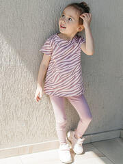 Футболка для девочек Mjölk Зебра розовая