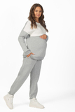 Утепленный спортивный костюм для беременных и кормящих 15069 серый меланж
